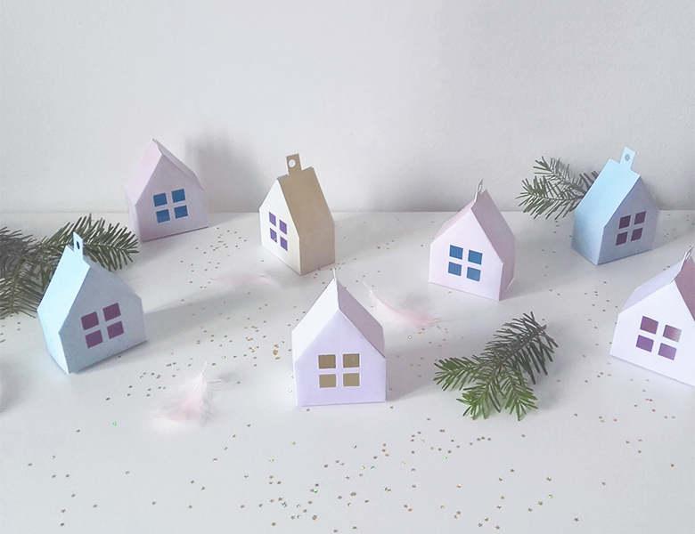 diy un petit village de noel dans mon sapin